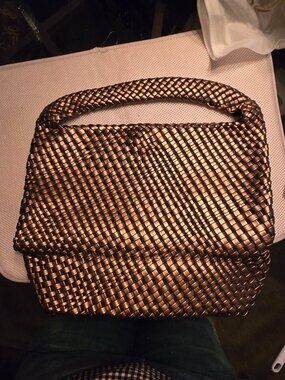 New from Market, bronze vegan leather bag, with magnetic closure